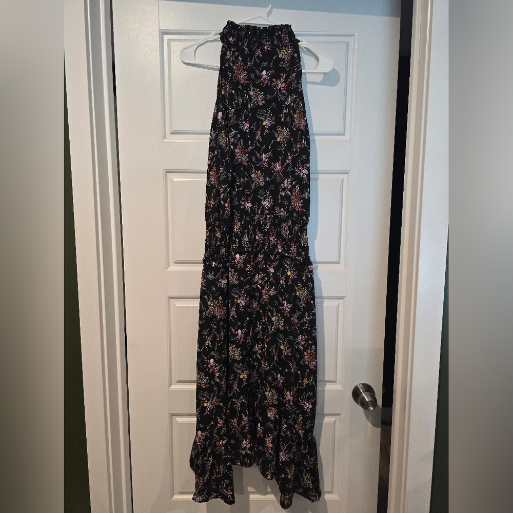 Express Black Floral Maxi Skirt